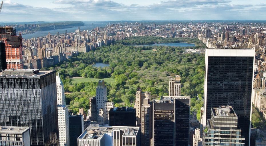 Russian couple dating in New York City park